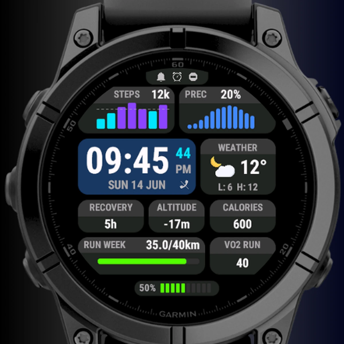 Logos Modular Garmin watch face