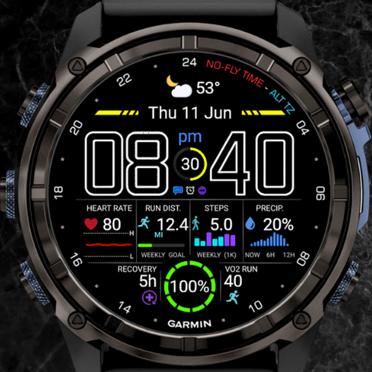 Neon Pulse Garmin watch face